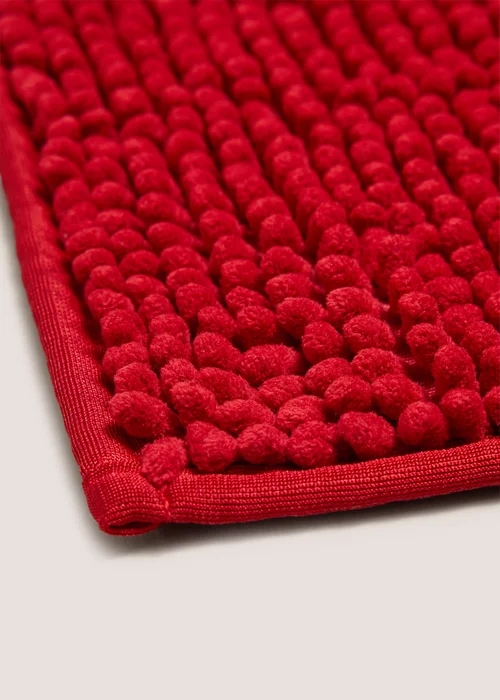 Red Chenille Bath Mat Image 2