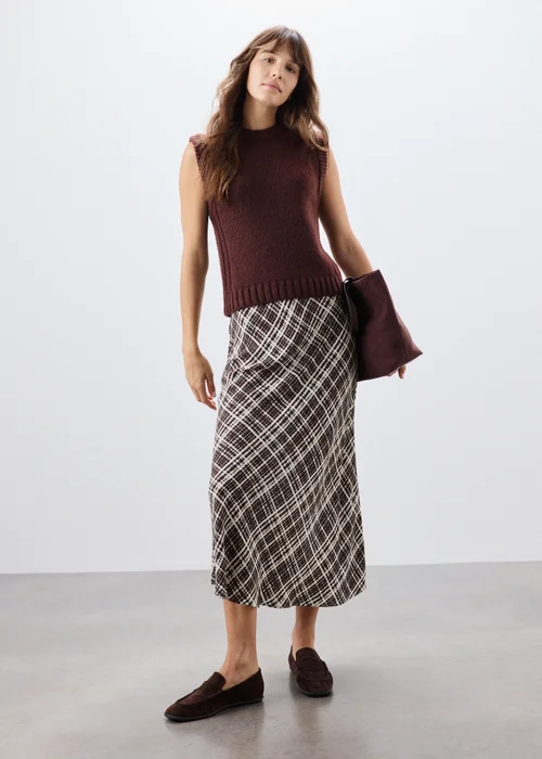 Black Check Co Ord Midaxi Skirt - 8 Image 1