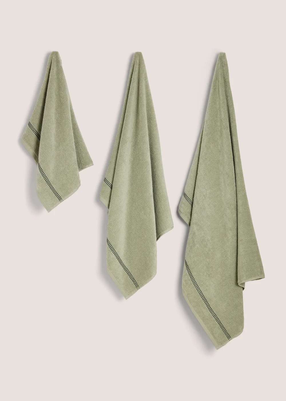 Green Border Stitch Towel - Hand Towel Image 1