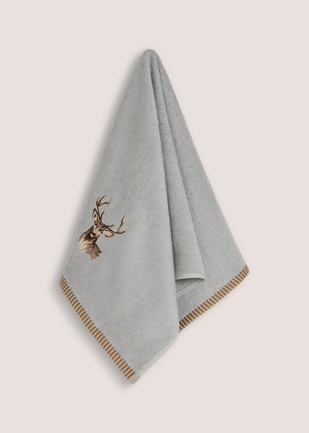 Grey Stag Hand Towel - Hand Towel Image 1