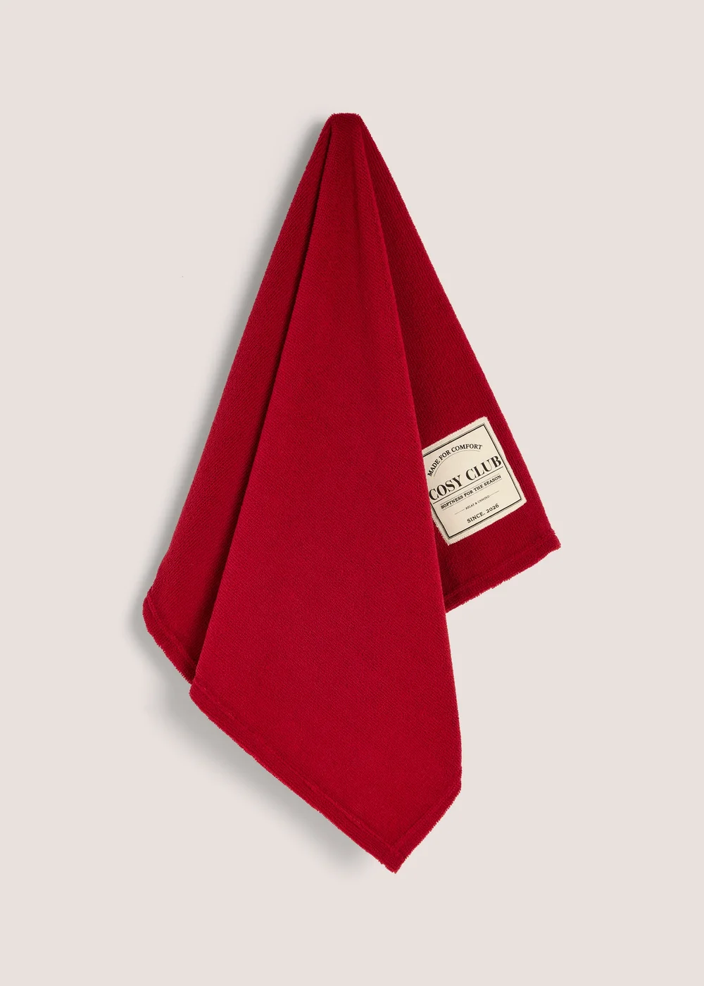 Red Printed Label Hand Towel - Hand Towel Image 1