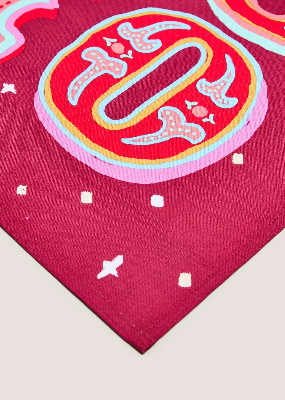 Red Ho Ho Ho Christmas Tea Towel Image 2