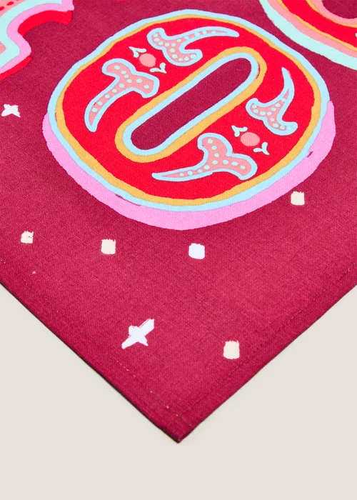 Red Ho Ho Ho Christmas Tea Towel Image 2