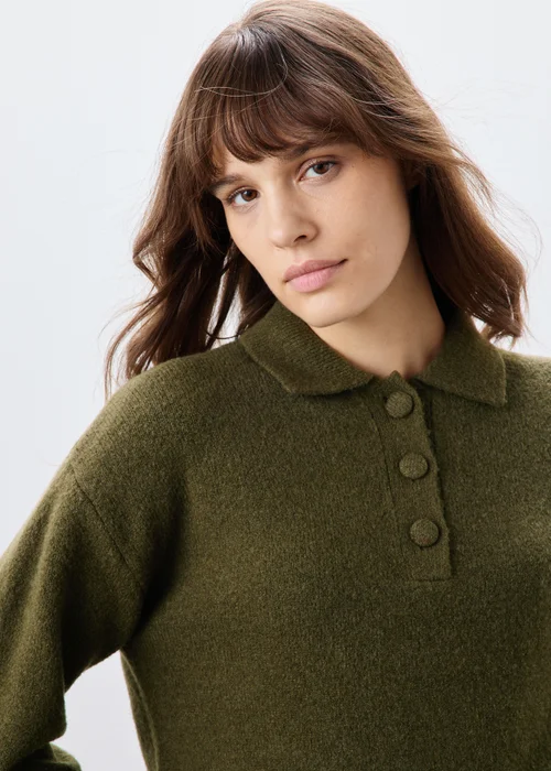 Khaki Open Collar Shirt - XS Image 3