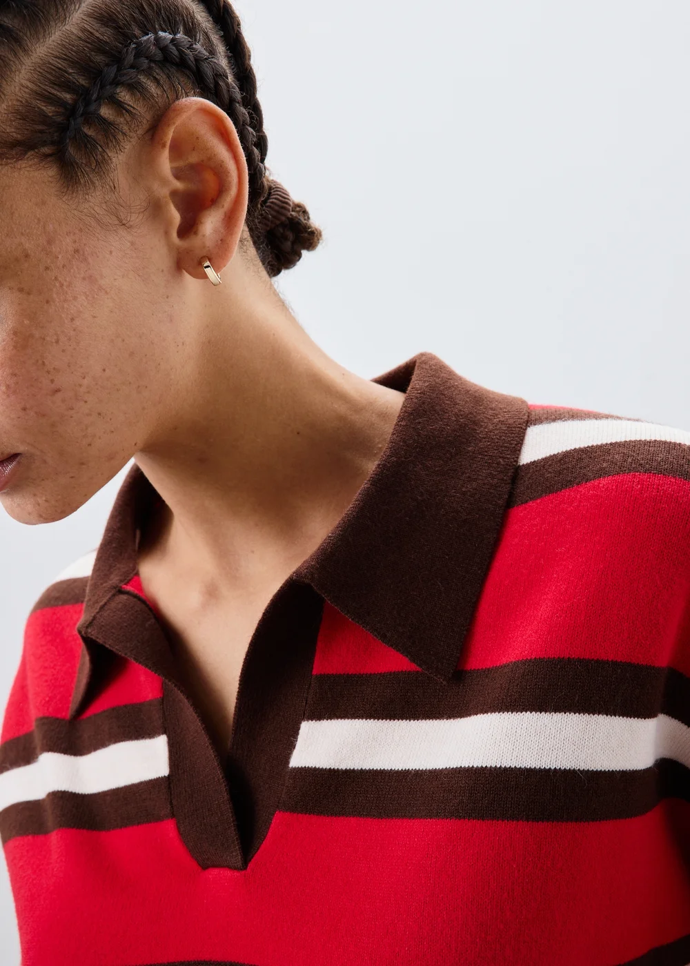 Red Striped Rugby Jumper - XS Image 3