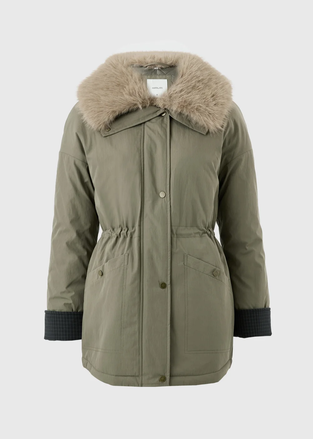 Khaki Fur Collar Parka - S Image 1