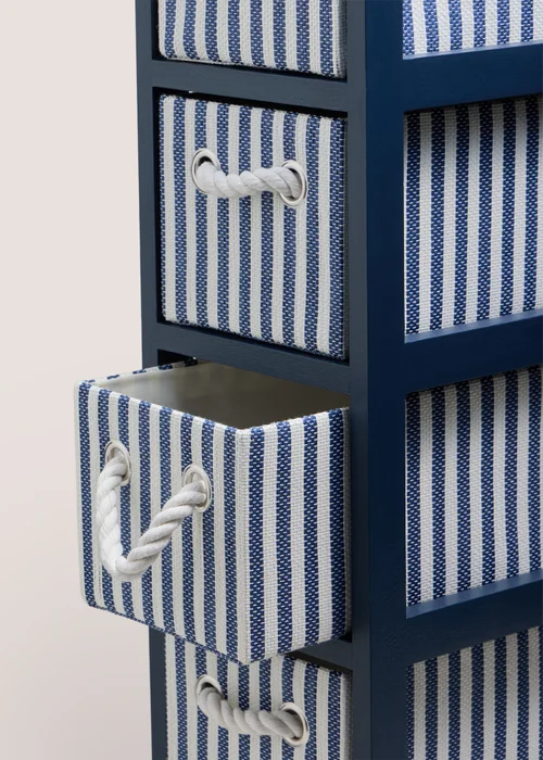 Navy Striped Tall Drawers Image 2