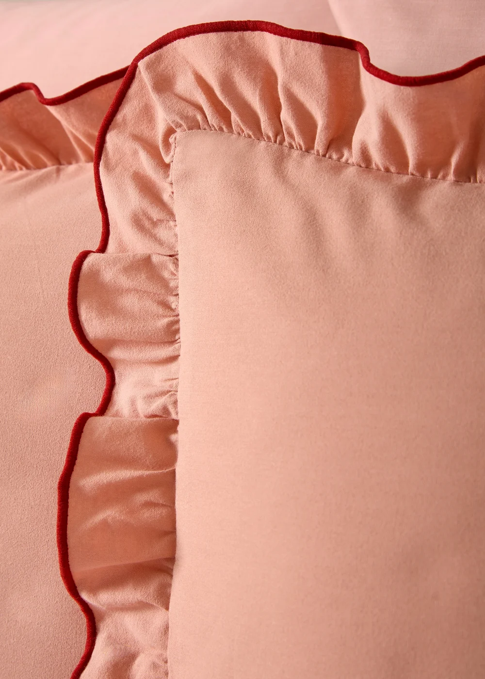 Pink Embroidered Frill Duvet Set - Single Image 3