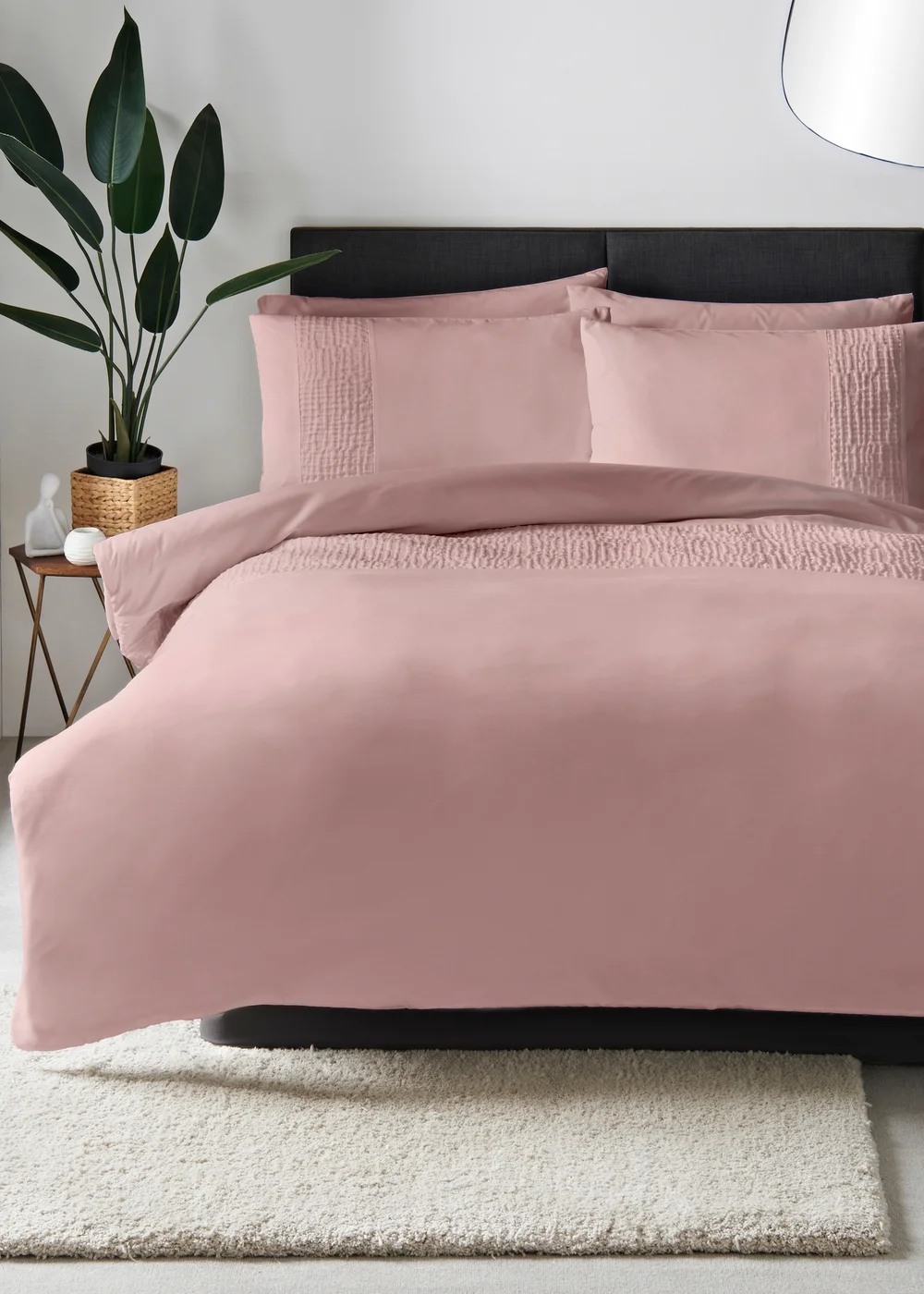 Pink Plain Duvet Set - Single Image 1