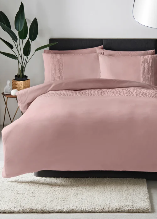 Pink Plain Duvet Set - Single Image 1