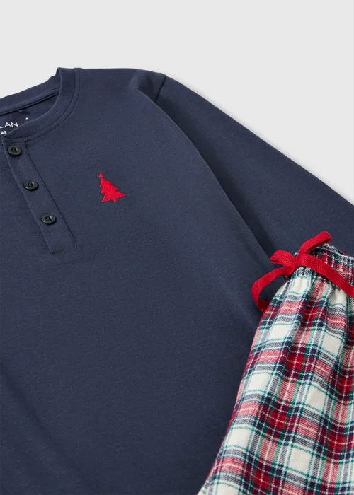 Boys Navy Check Matching Family Christmas Pyjamas (1-13yrs) - 1-1.5 Yrs Image 2