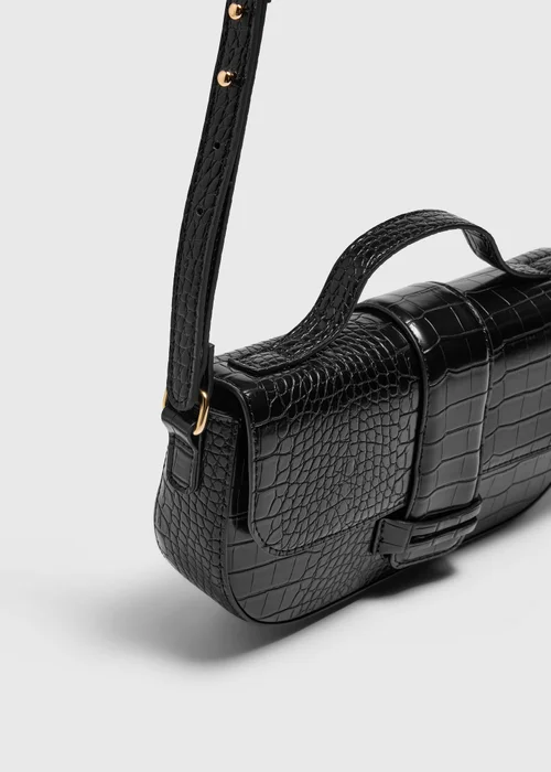 Black Snake Print Cross Body Bag - One Size Image 2