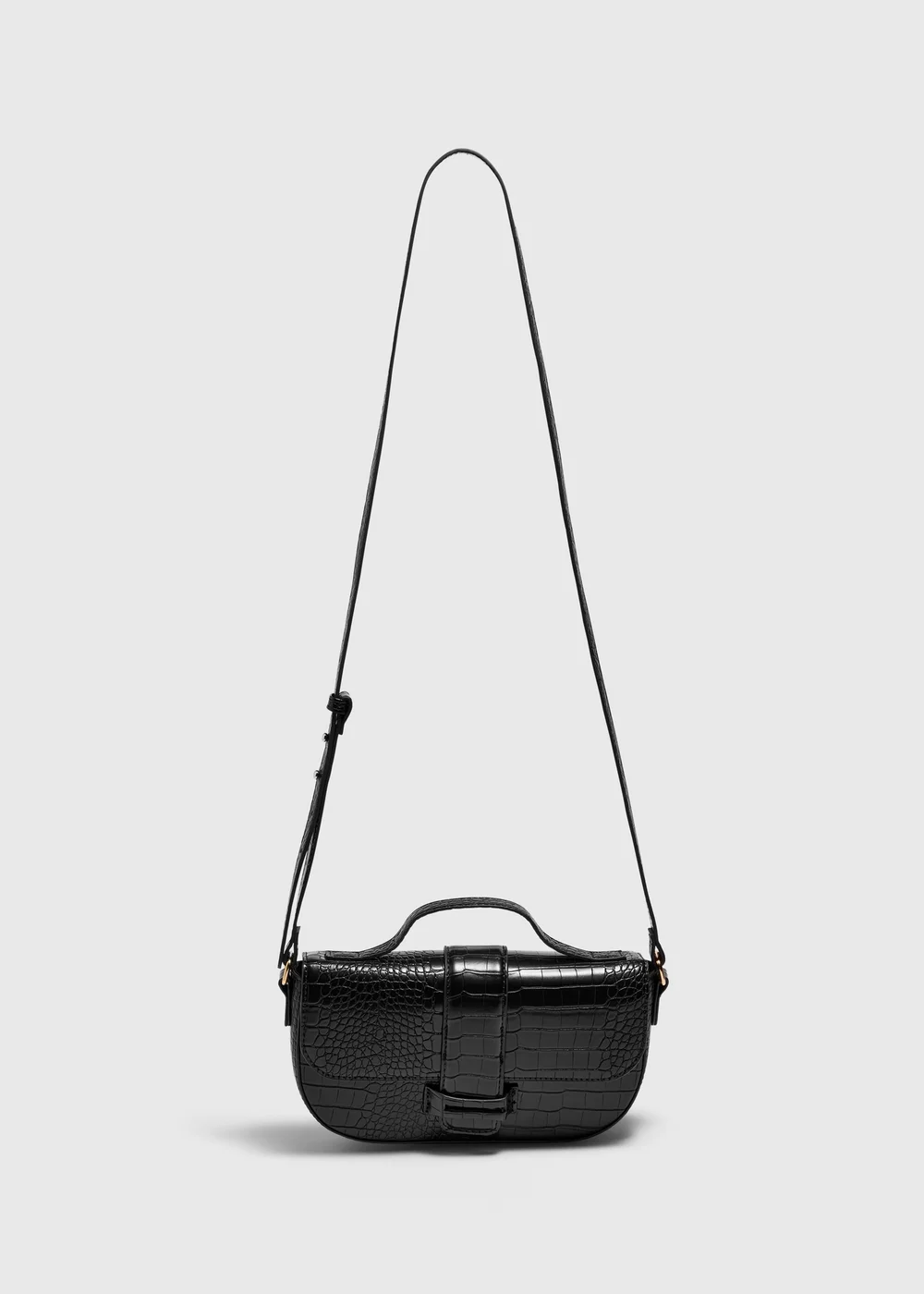 Black Snake Print Cross Body Bag - One Size Image 1