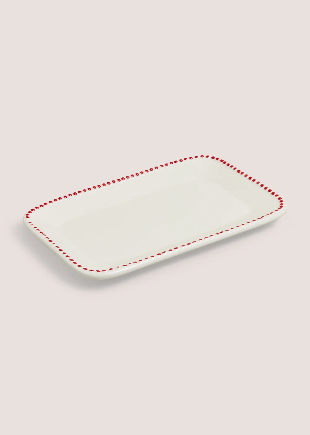 Red Dotted Serving Plate Image 1