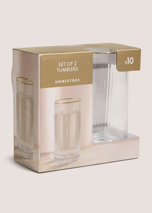 2 Pack Gold Rimmed Tumbler Image 2