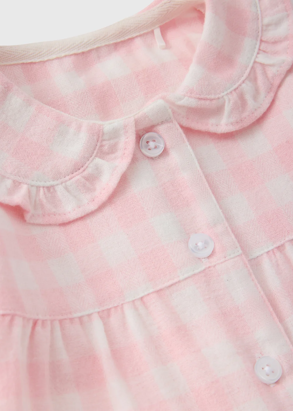 Baby Pink Woven Check 2-Piece Pyjama Set (0-23mths) - 0-3 months Image 2