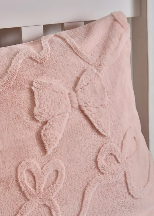 Pink Bow Embroidered Bedding Set - Single Image 2