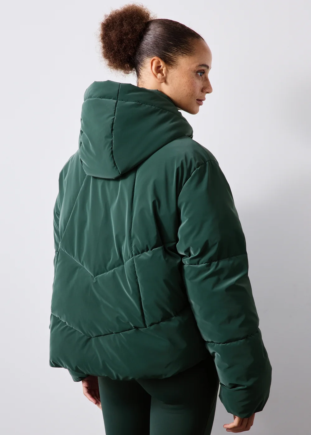 Forest Green Puffer Jacket - XS Image 2