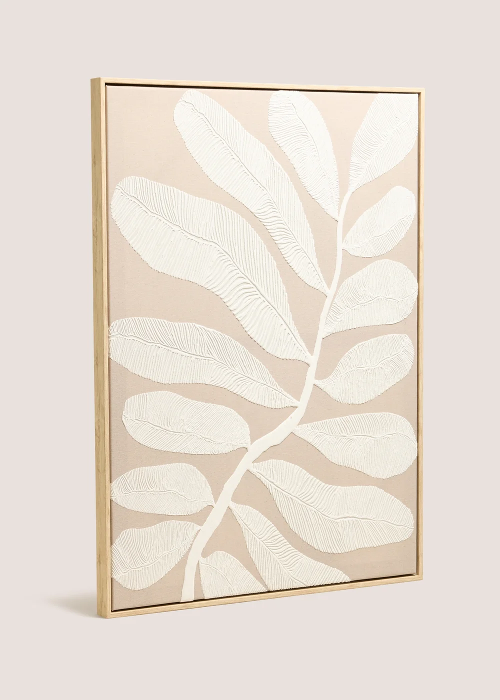 Beige Leaf Canvas Wall Art Image 1