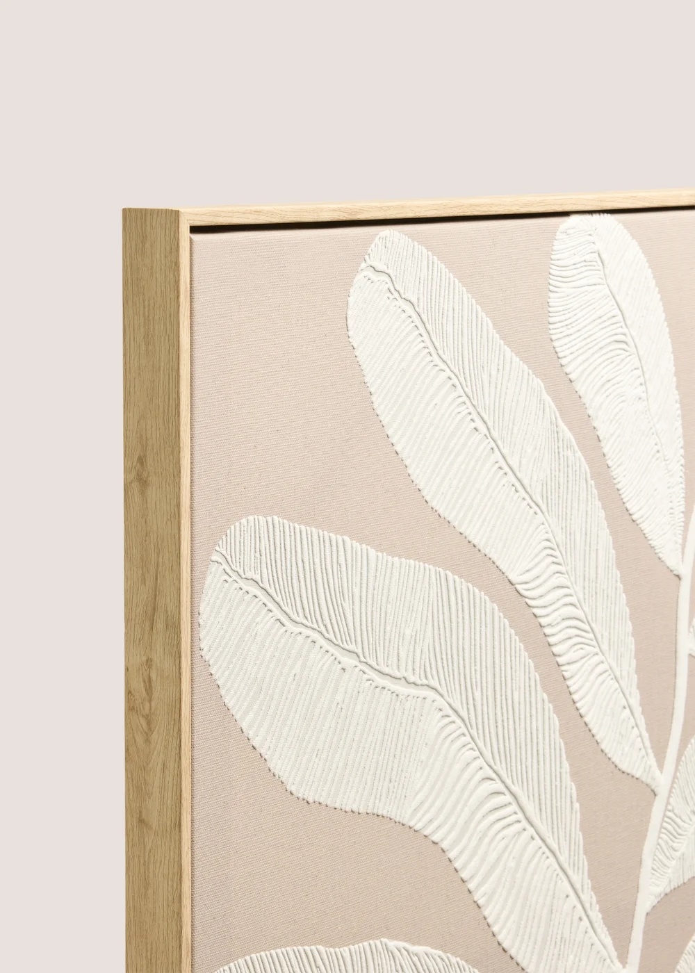 Beige Leaf Canvas Wall Art Image 2