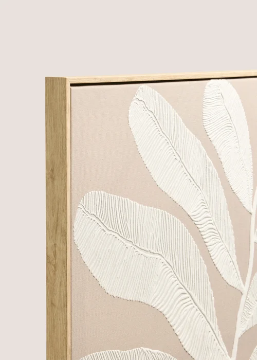 Beige Leaf Canvas Wall Art Image 2