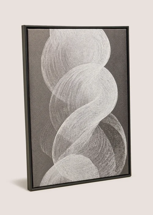 Grey Mono Smoke Abstract Wall Art Image 1