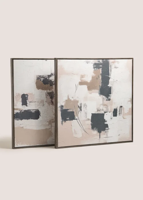 2 Pack Monochrome Abstract Canvas Image 2