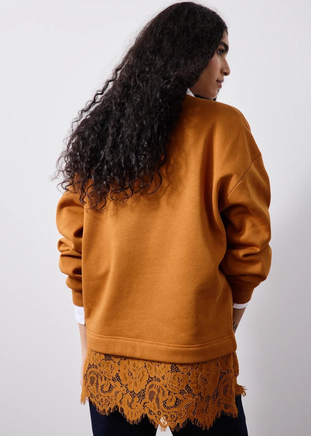 Orange Lace Trim Jumper - XS Image 2
