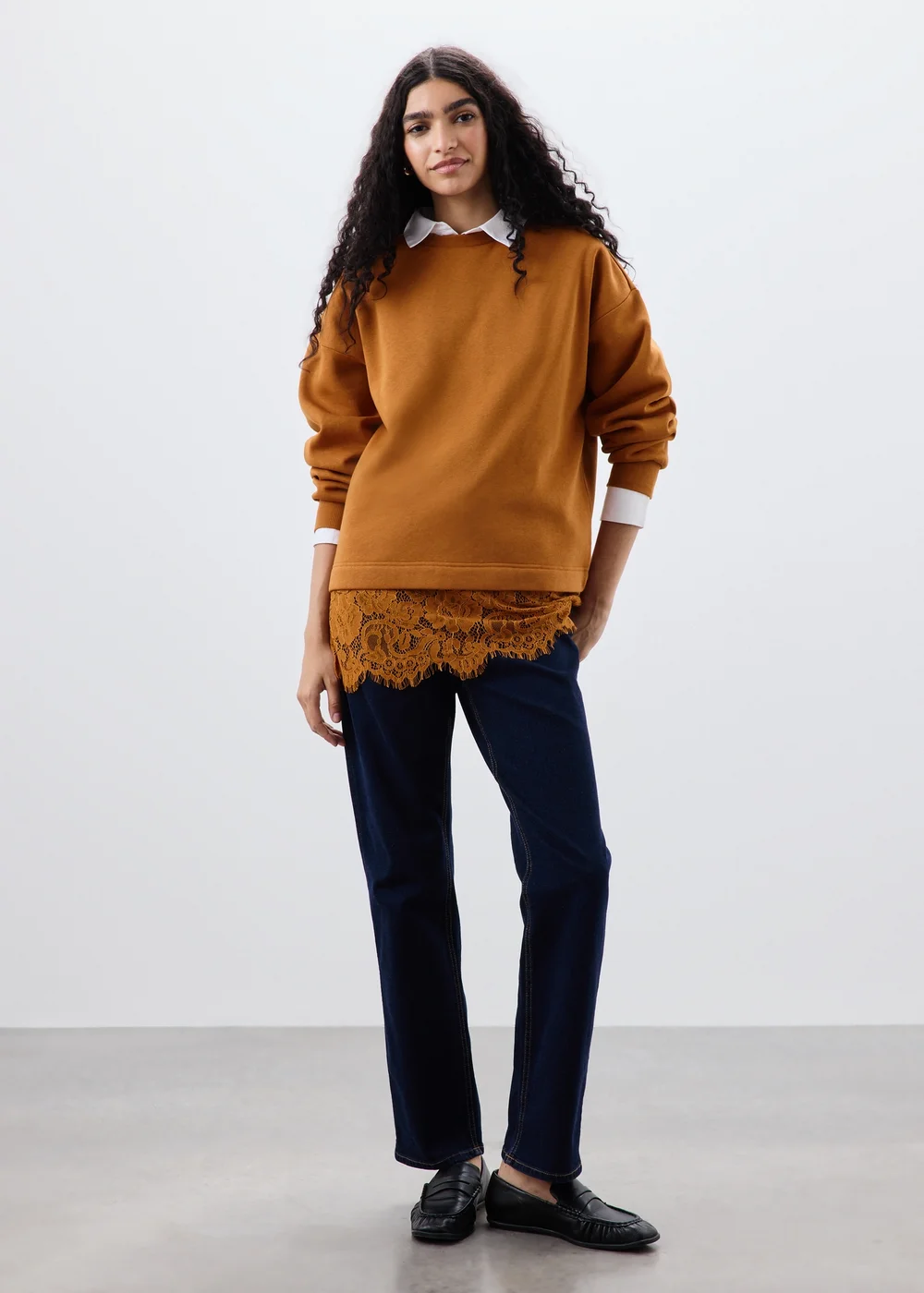 Orange Lace Trim Jumper - XS Image 4