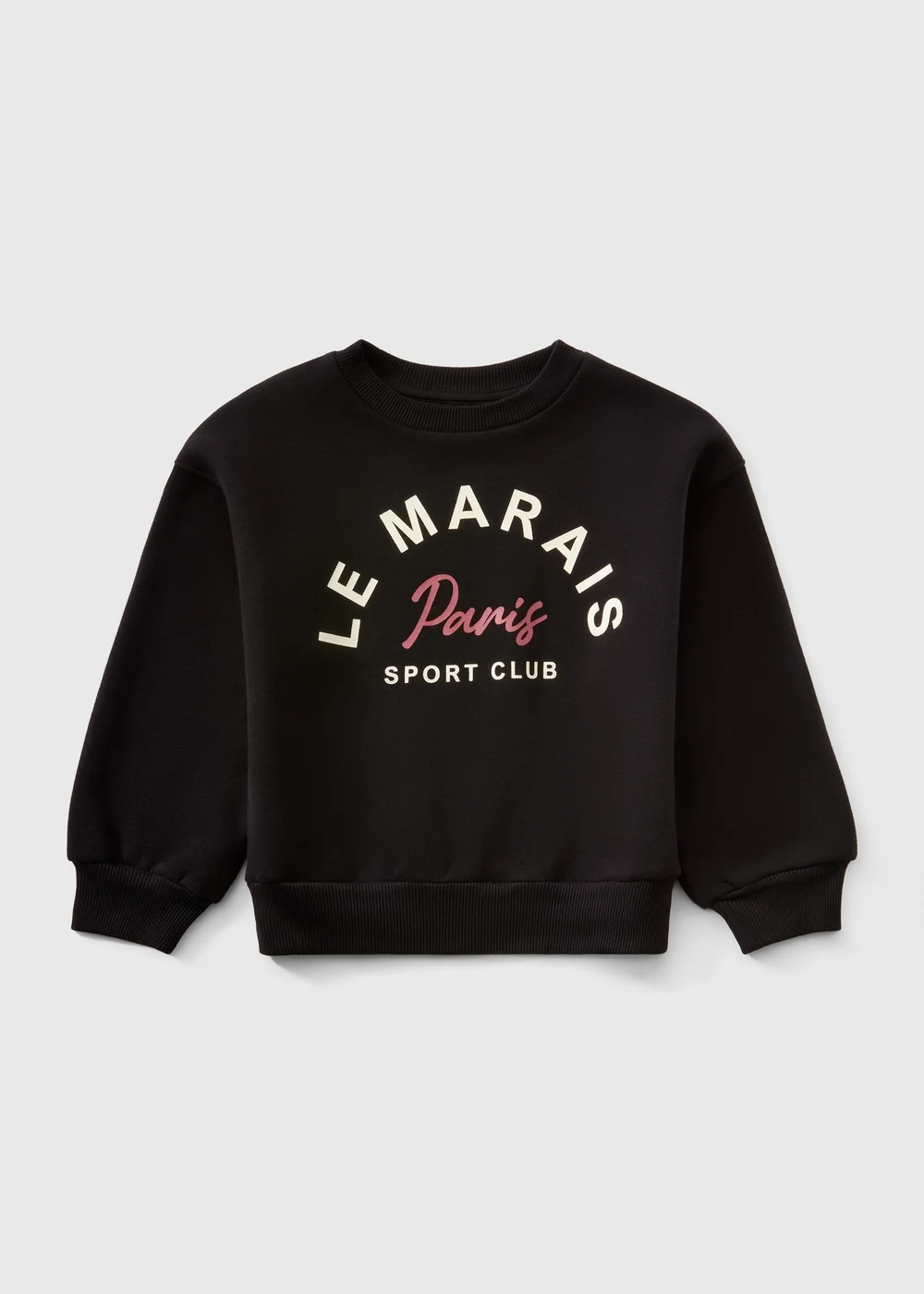 Girls Black Paris Graphic Sweatshirt (7-15yrs) - 7 Yrs Image 1