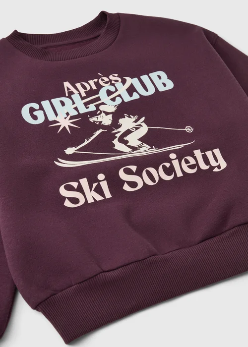 Girls Plum Aprés Ski Sweatshirt (7-15yrs) - 7 Yrs Image 2