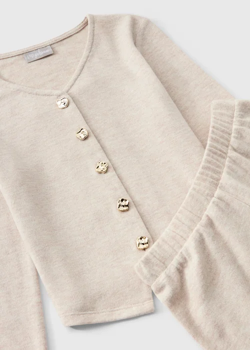 Girls Oatmeal Knitted Top & Trouser Set (7-15yrs) - Age 7 Years Image 2