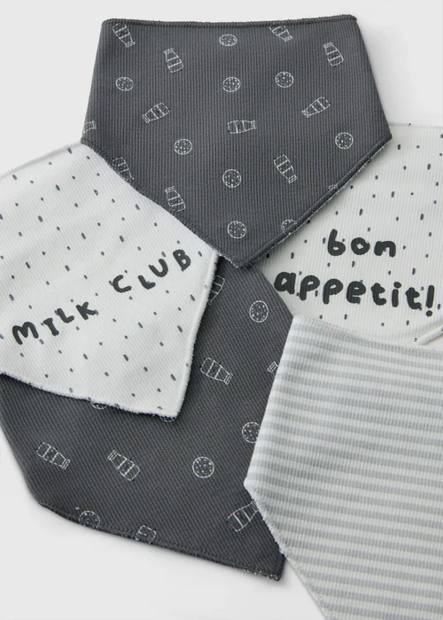 5 Pack Baby Cream Bandana Bibs - One Size Image 2