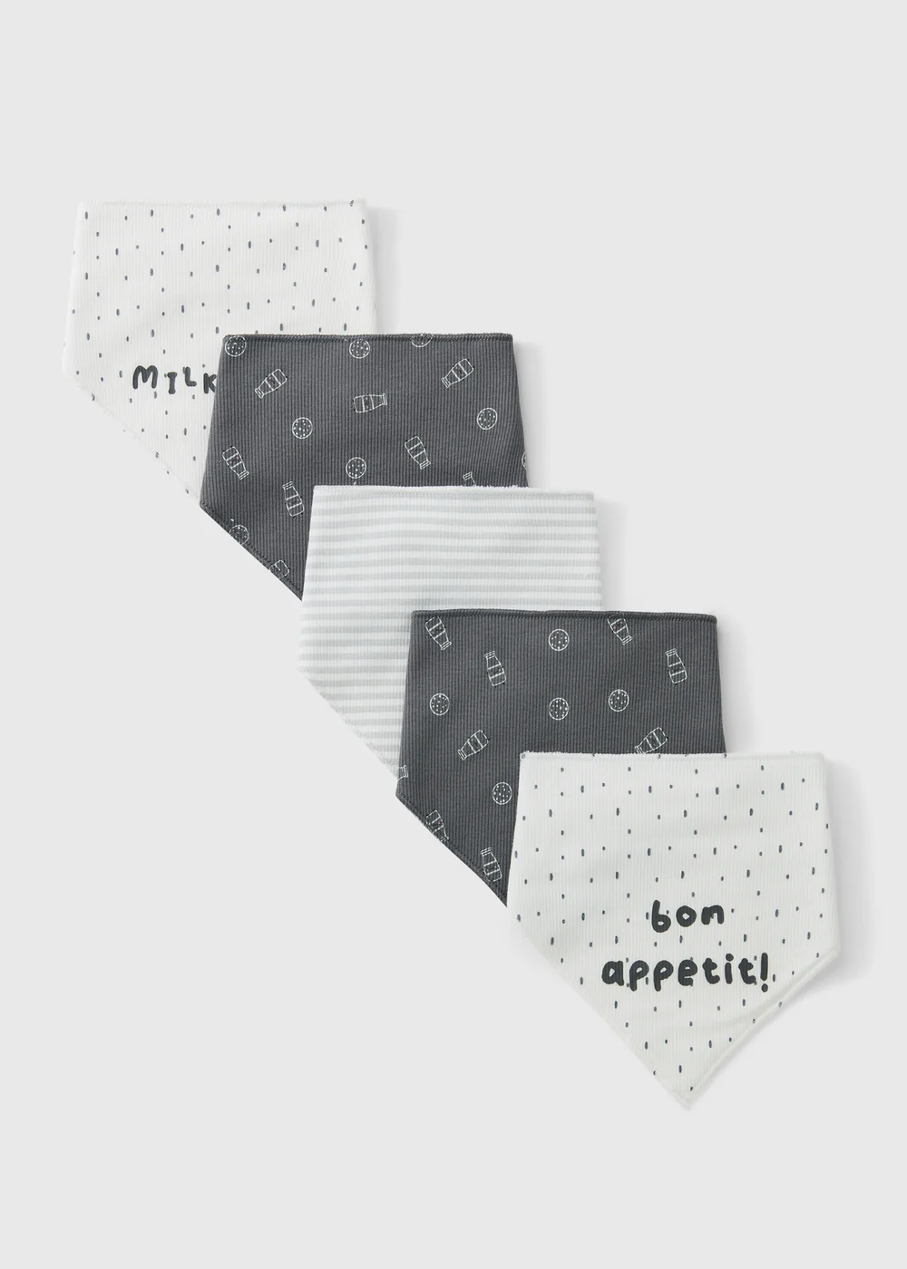 5 Pack Baby Cream Bandana Bibs - One Size Image 1