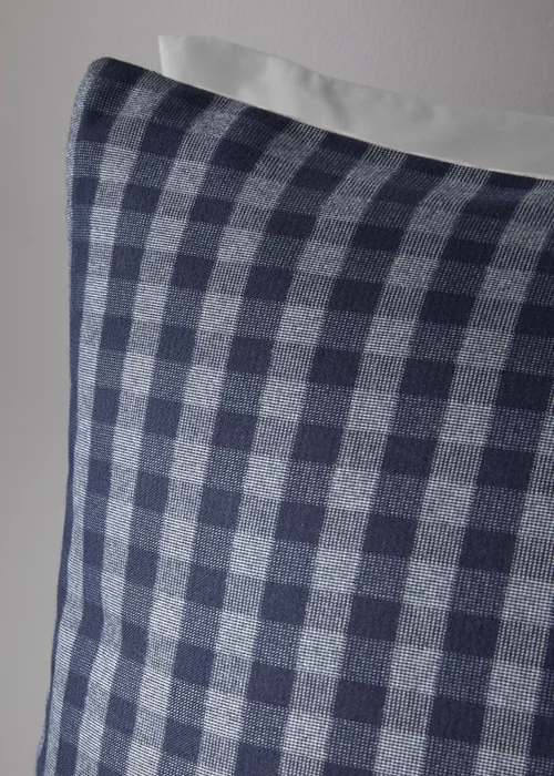 Navy Gingham Duvet Set - Double Image 2