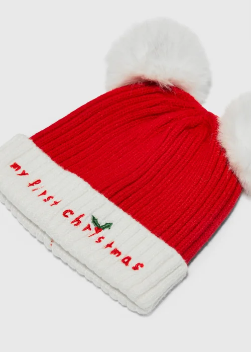 Baby Red First Christmas Beanie (0-24mths) - Up to 1 Month Image 2