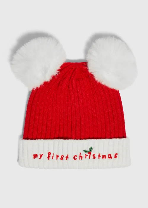 Baby Red First Christmas Beanie (0-24mths) - Up to 1 Month Image 1