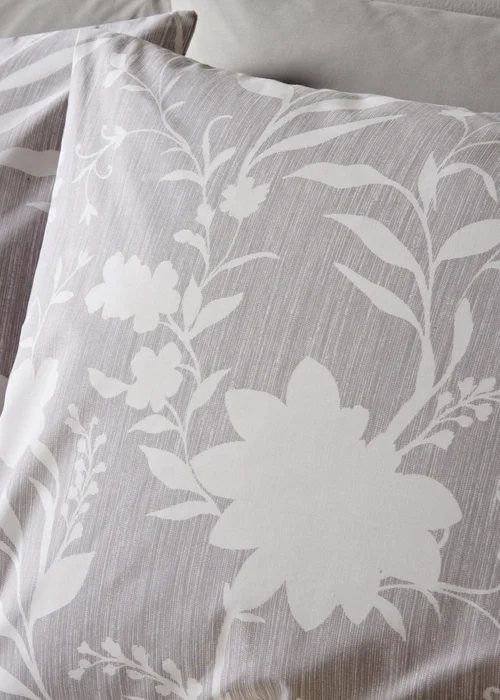 Grey Floral Duvet Set - Single Image 2