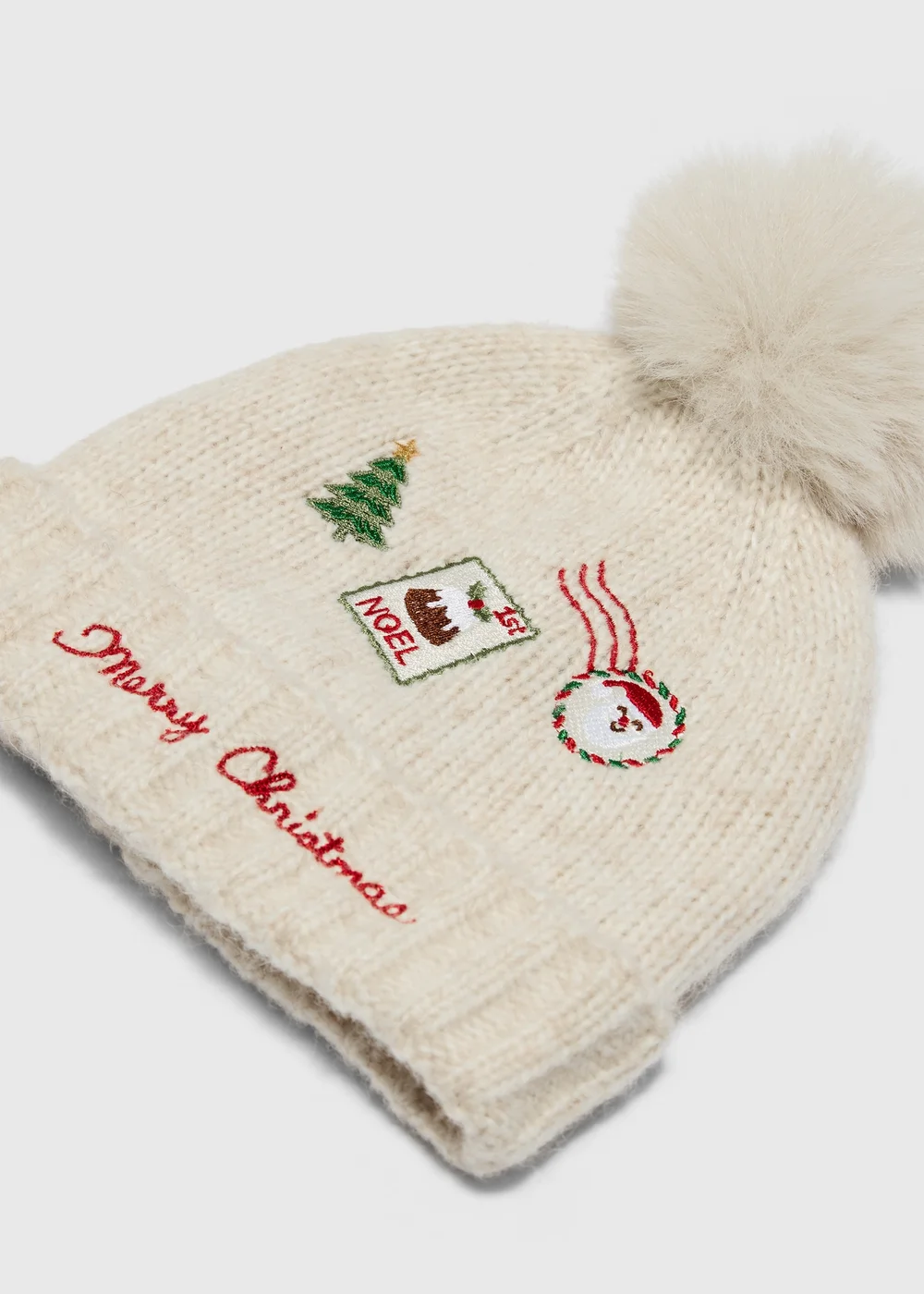 Baby Oatmeal Christmas Beanie (0-24mths) - Up to 1 Month Image 2