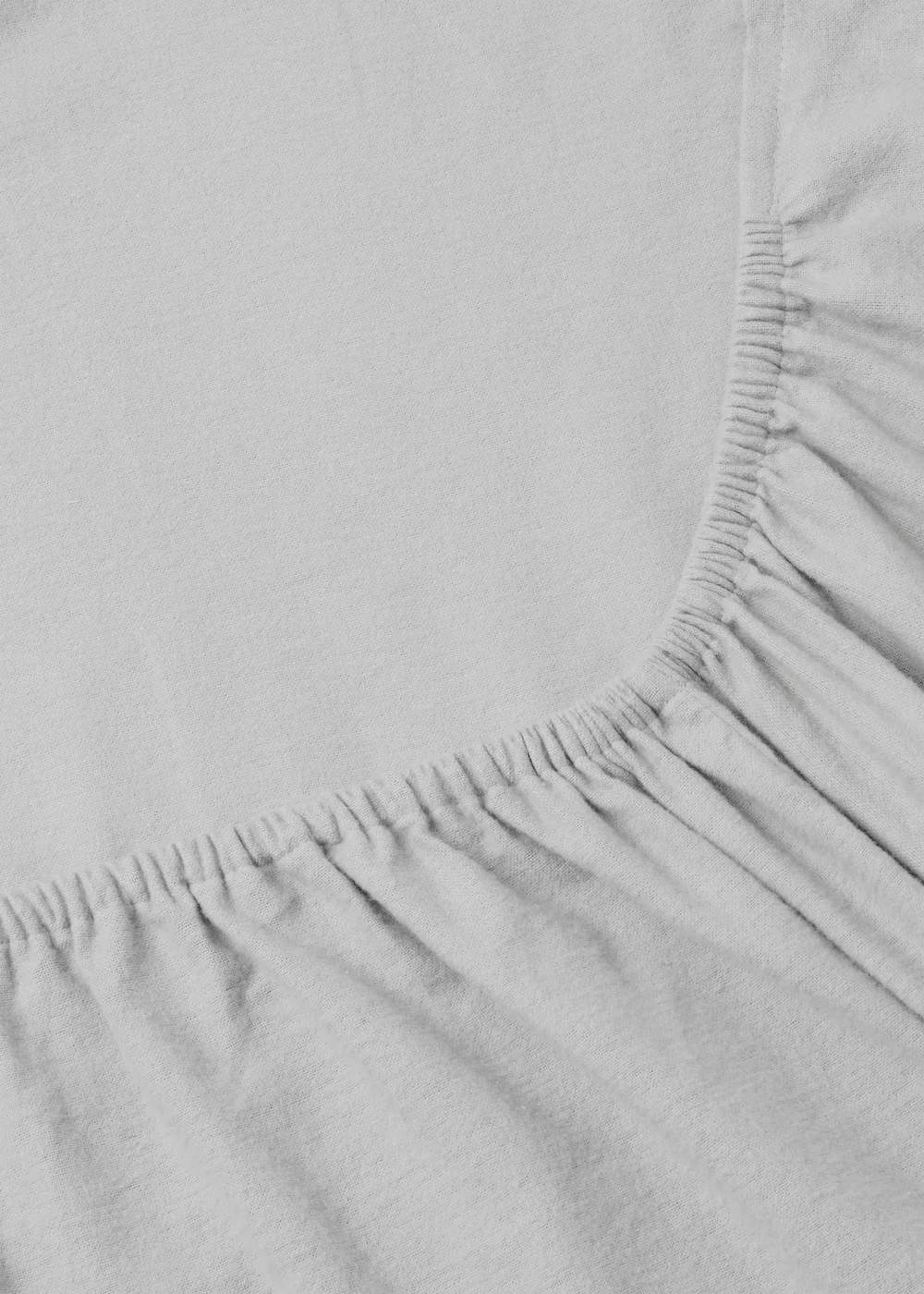 Grey Brushed Cotton Fitted Sheet - Single Image 2
