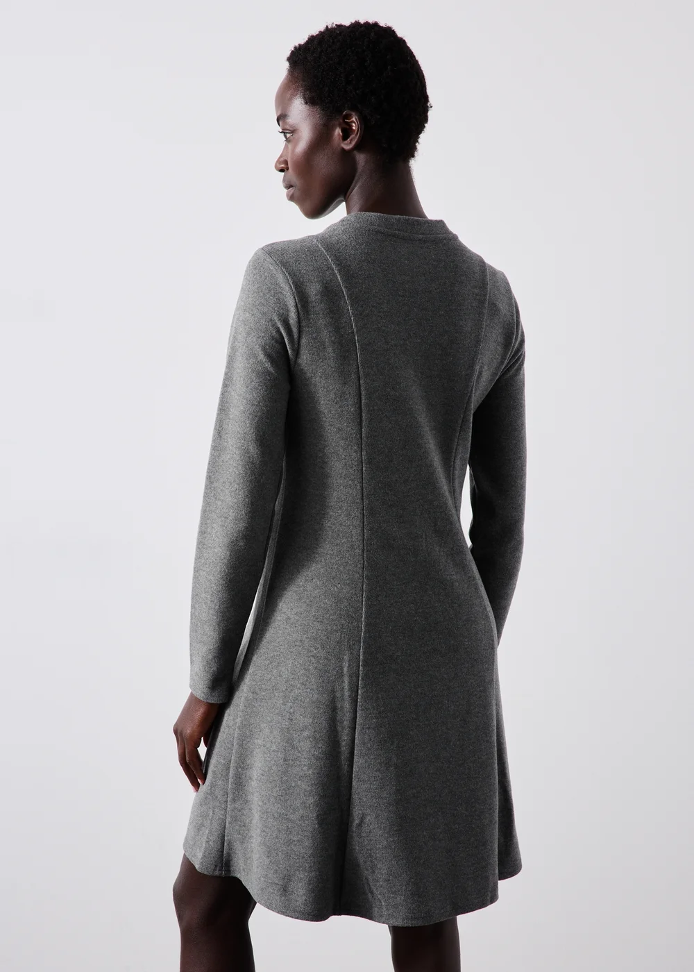 Grey Skater Mini Dress - 8 Image 2