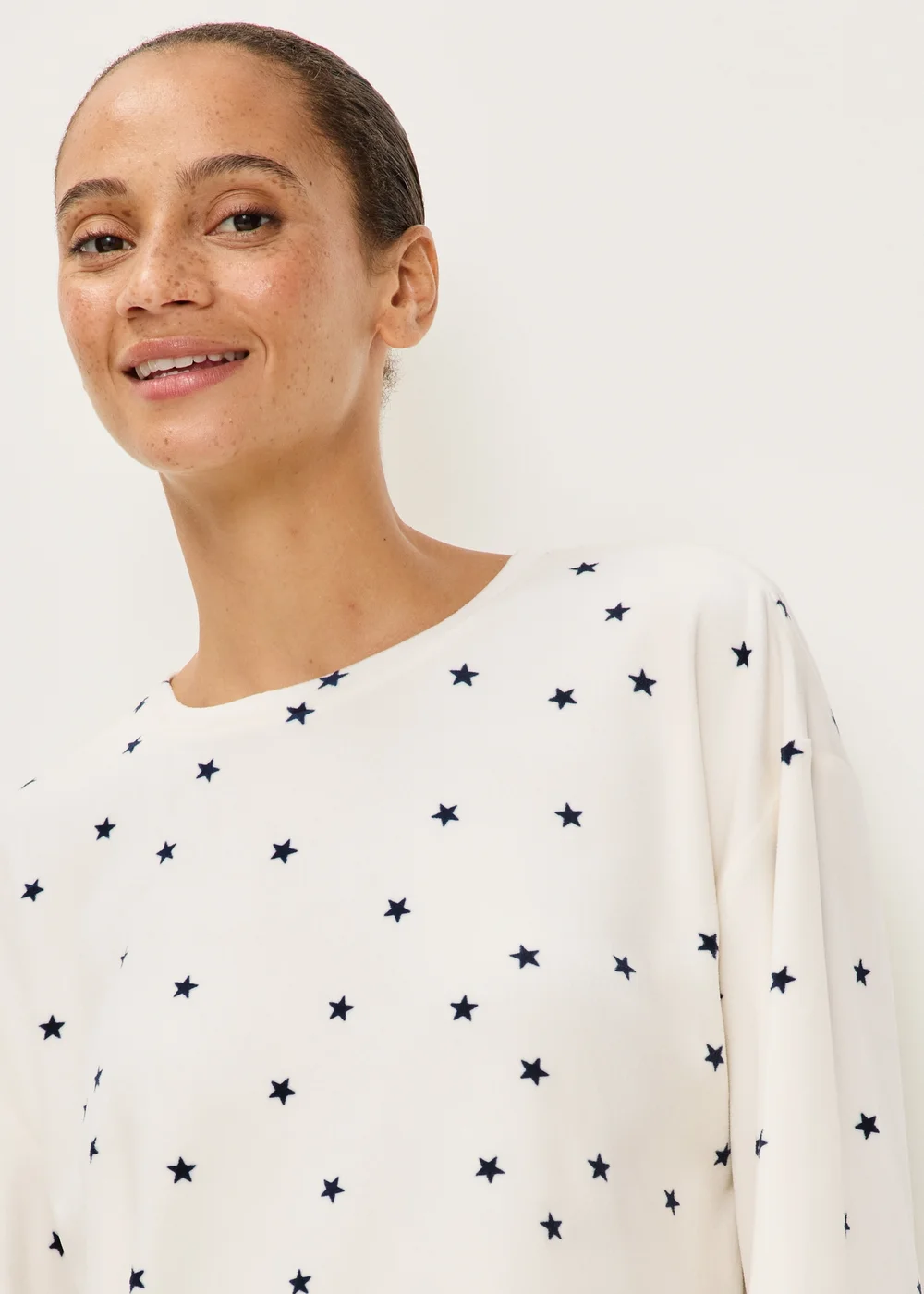 Cream Star Long Sleeve Pyjama Set - XS Image 3