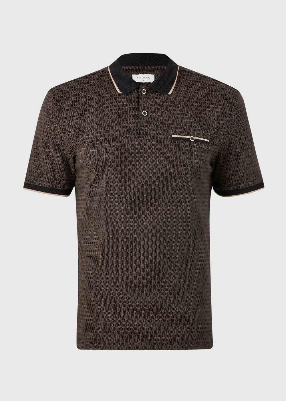 Brown Geo Wave Polo Shirt - S Image 1
