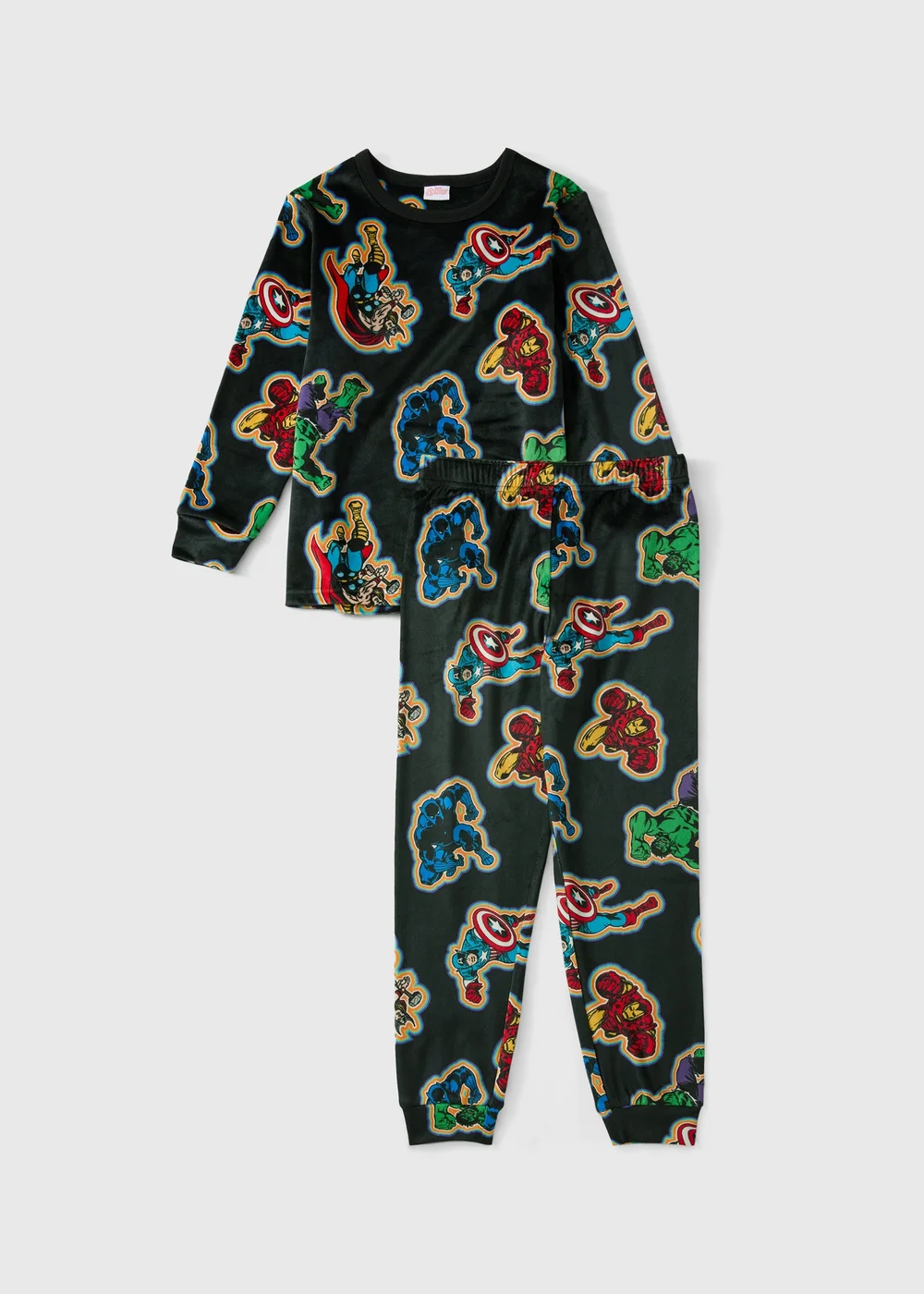 Boys Black Marvel Fleece Pyjamas (3-13 yrs) - 3-4 Yrs Image 1