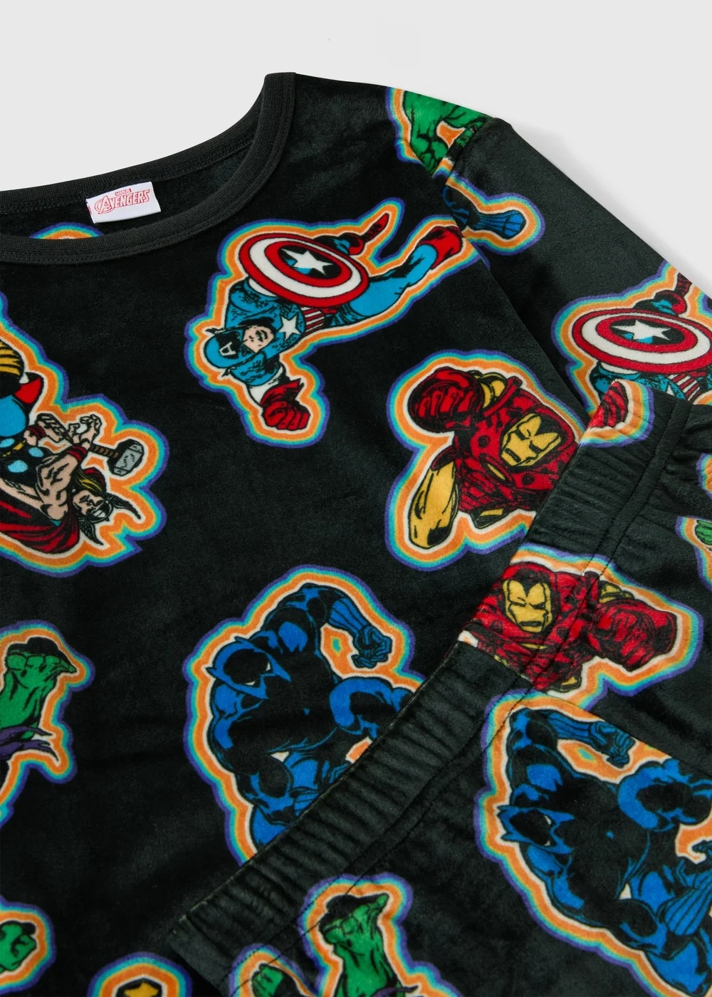 Boys Black Marvel Fleece Pyjamas (3-13 yrs) - 3-4 Yrs Image 2