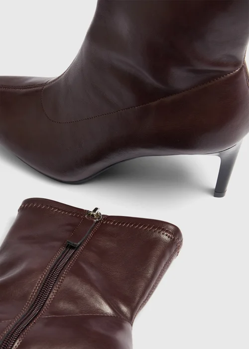Burgundy Heeled Ankle Boots - 3 Image 2