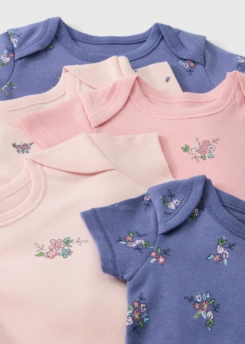 5 Pack Baby Floral Bodysuits (0-23 mths) - First Size Image 2