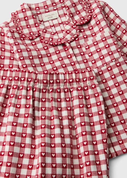 Girls Red Check Heart Long Pyjama Set (1-7yrs) - 1-1.5 Yrs Image 2