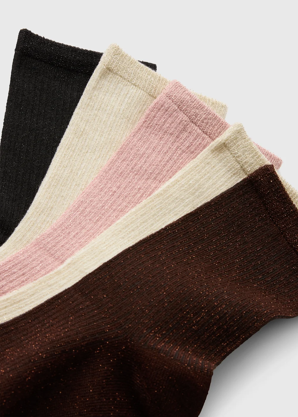 Multicoloured 5 Pack Ribbed Ankle Socks - One Size Image 2