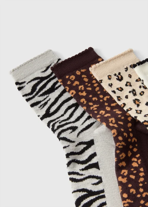 Animal Print Socks 5 Pack - One Size Image 2